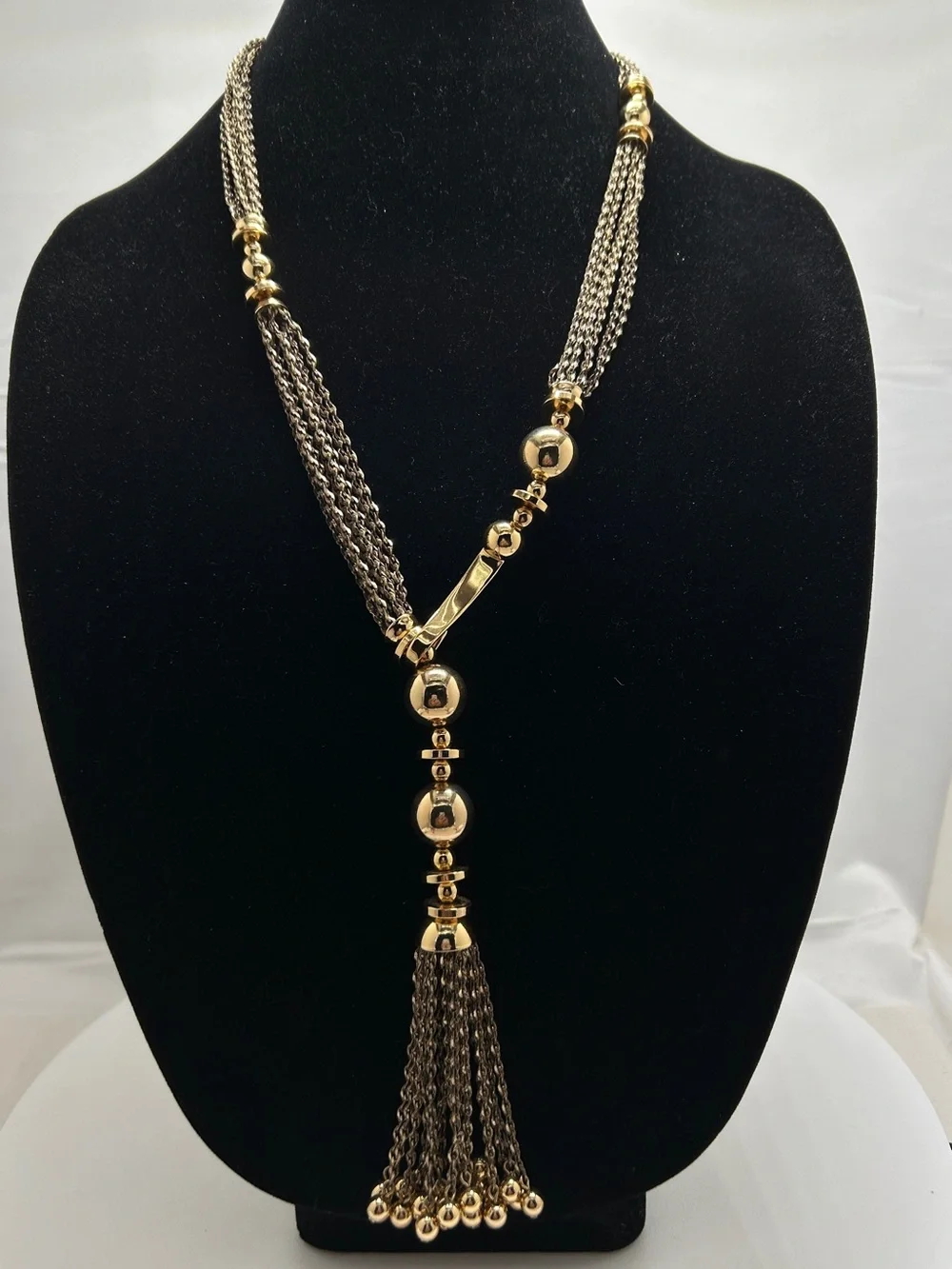 Stella & Dot, Bianca, Long Gold Tassel Necklace, Retired